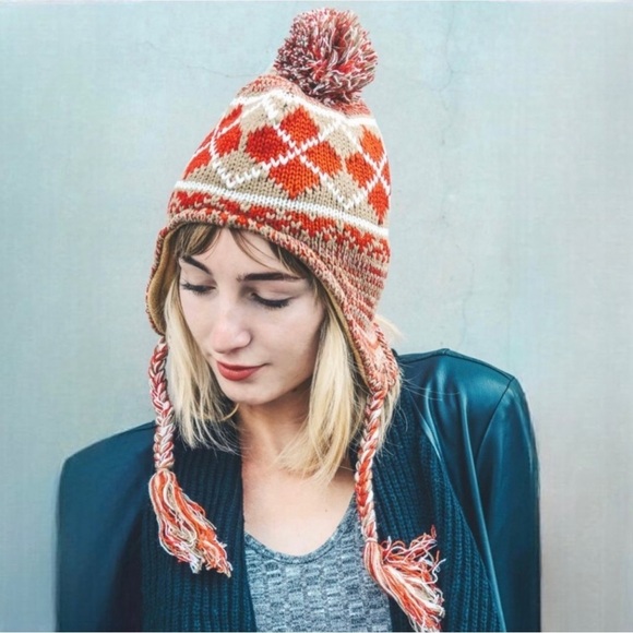 Argyle Trapper Hat Beanie - Picture 2 of 4